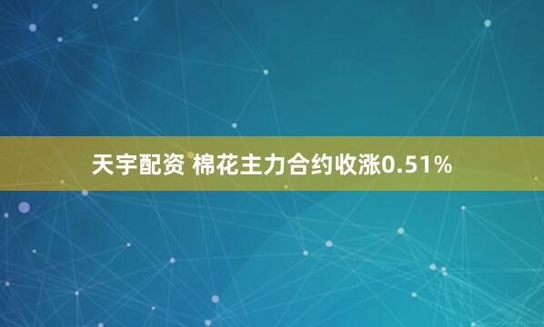 天宇配资 棉花主力合约收涨0.51%