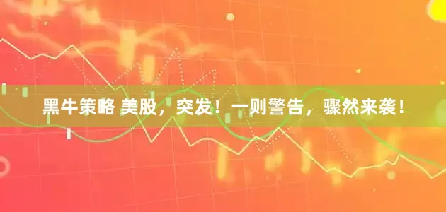 黑牛策略 美股，突发！一则警告，骤然来袭！