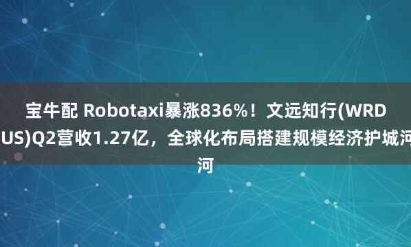 宝牛配 Robotaxi暴涨836%！文远知行(WRD.US)Q2营收1.27亿，全球化布局搭建规模经济护城河